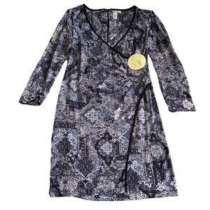 Emma & Michelle NWT London Style Wrap Dress Knee Length Quiet Luxery Size 14